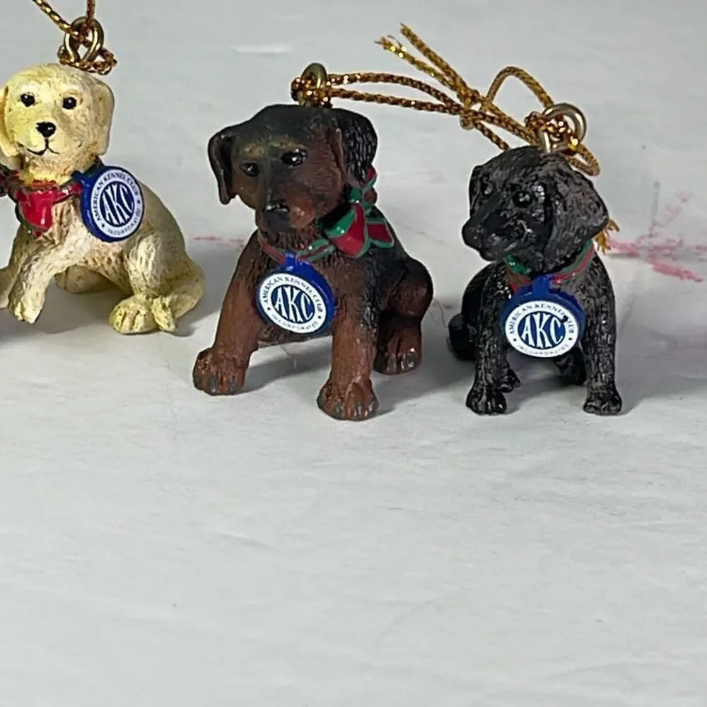Lot of 5 American Kennel Club  tiny dog ornaments.